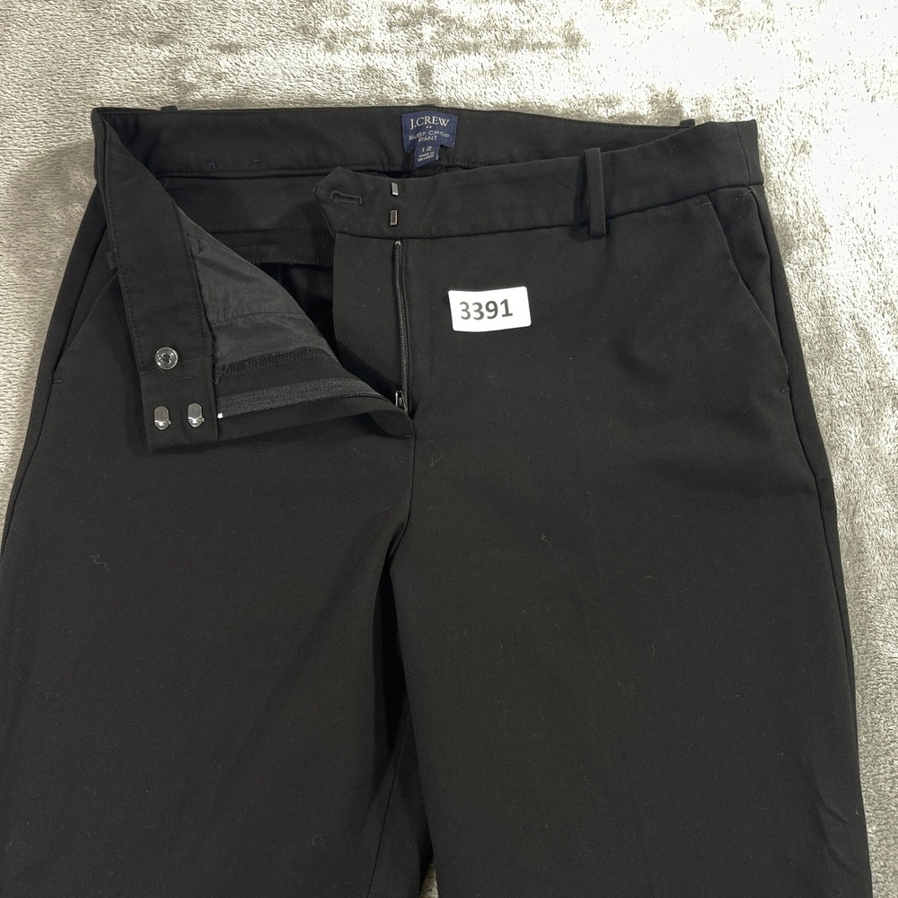 J.Crew Ruby Crop Pant Women 12 Black Professional Stretch Trousers
